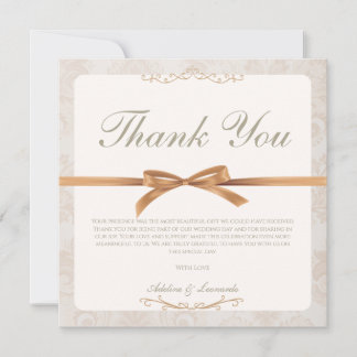 Tarjeta de agradecimiento para boda minimalista el