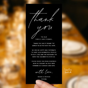 Tarjeta de agradecimiento para boda minimalista pa