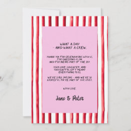 Tarjeta de agradecimiento para boda moderna divert