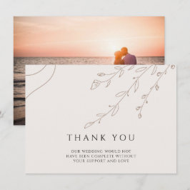 Tarjeta de agradecimiento para Boda neutral floral