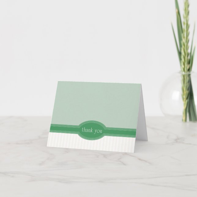 Tarjeta de agradecimiento para Boda o ducha, verde (Anverso)