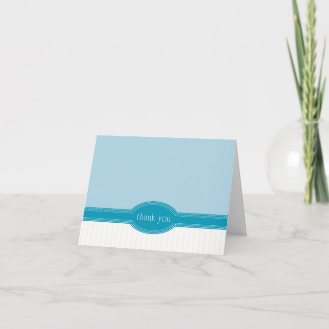 Tarjeta de agradecimiento para boda o fiesta, aqua (Anverso)