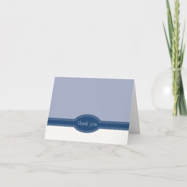 Tarjeta de agradecimiento para boda o fiesta, azul (Anverso)