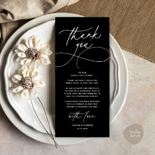Tarjeta de agradecimiento para boda romántica mode
