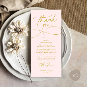 Tarjeta de agradecimiento para boda romántica mode