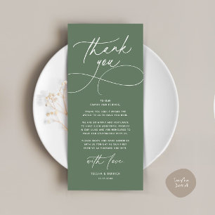 Tarjeta de agradecimiento para boda romántica mode