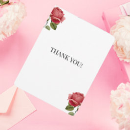 Tarjeta de agradecimiento para boda romántica Rosa