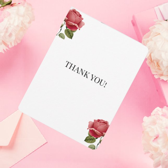 Tarjeta de agradecimiento para boda romántica Rosa (Subido por el creador)
