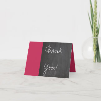 Tarjeta de agradecimiento para Boda rosa Chalkboar