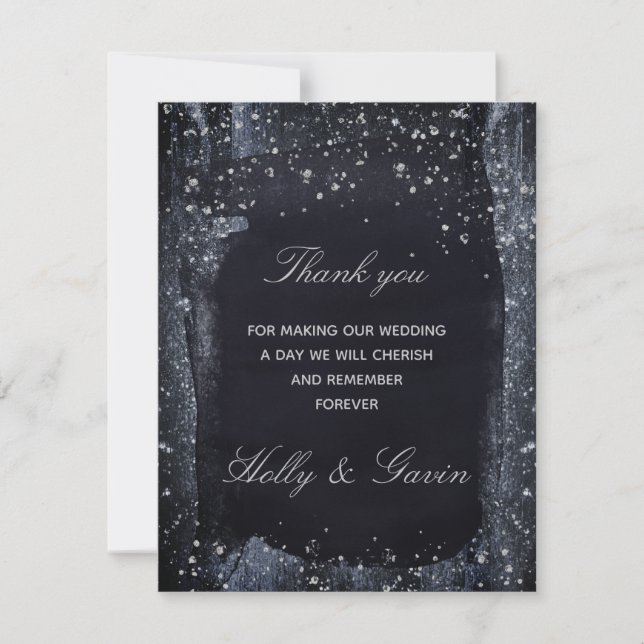 Tarjeta de agradecimiento para Boda Starry Night d (Anverso)