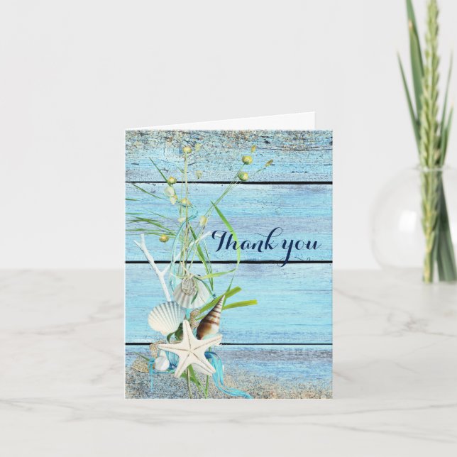 Tarjeta de agradecimiento para boda tropical en Bl (Anverso)