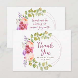Tarjeta de agradecimiento para Boda tropical flora