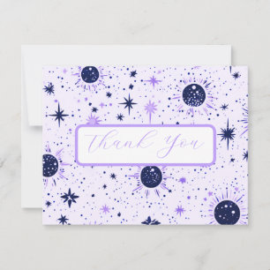 Tarjeta de agradecimiento para Bodas celestes negr