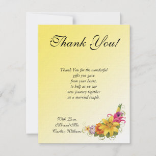 Tarjeta de agradecimiento para Bodas de flores