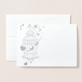 Tarjeta de agradecimiento para bodas de jaulas bla