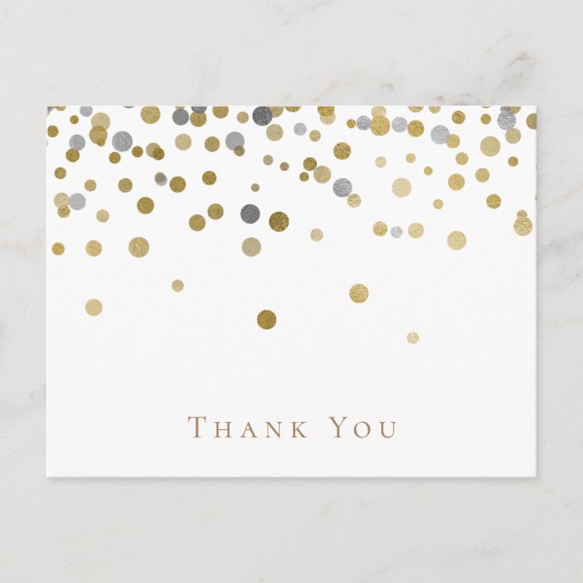 Tarjeta de agradecimiento para Bodas Gold y Silver (Anverso)