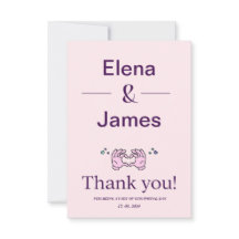 Tarjeta de agradecimiento para Bodas modernos y se