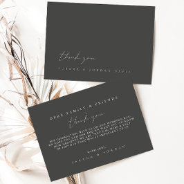 Tarjeta de agradecimiento para Bodas modernos y se