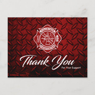 Tarjeta de agradecimiento para bombero voluntario