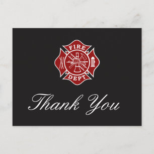 Tarjeta de agradecimiento para bomberos