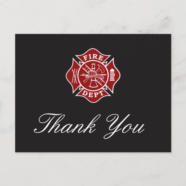 Tarjeta de agradecimiento para bomberos (Anverso)