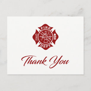 Tarjeta de agradecimiento para bomberos