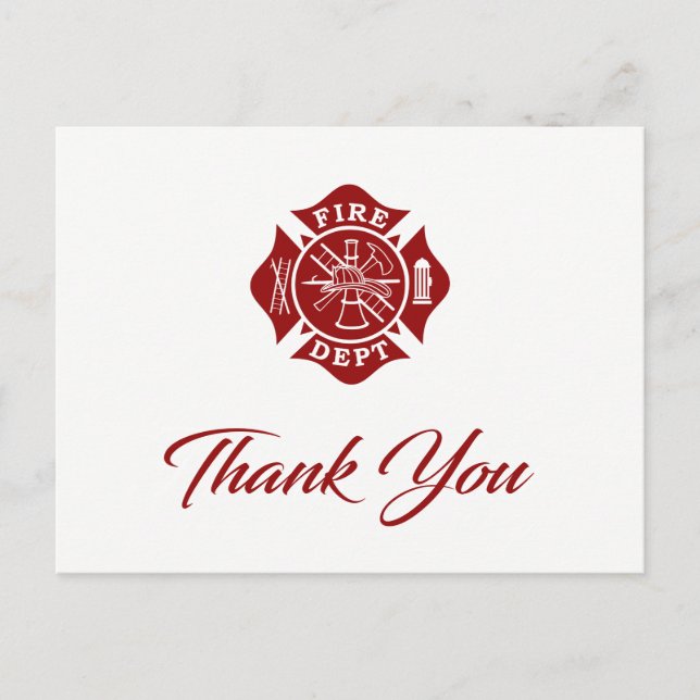 Tarjeta de agradecimiento para bomberos (Anverso)