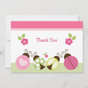 Tarjeta de agradecimiento para bonitos Ladybugs & 