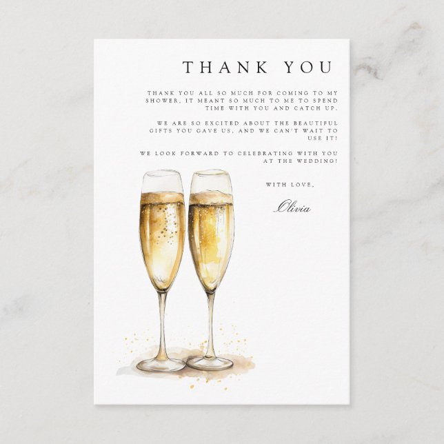 Tarjeta de agradecimiento para Brunch & Bubbly Bri (Anverso)