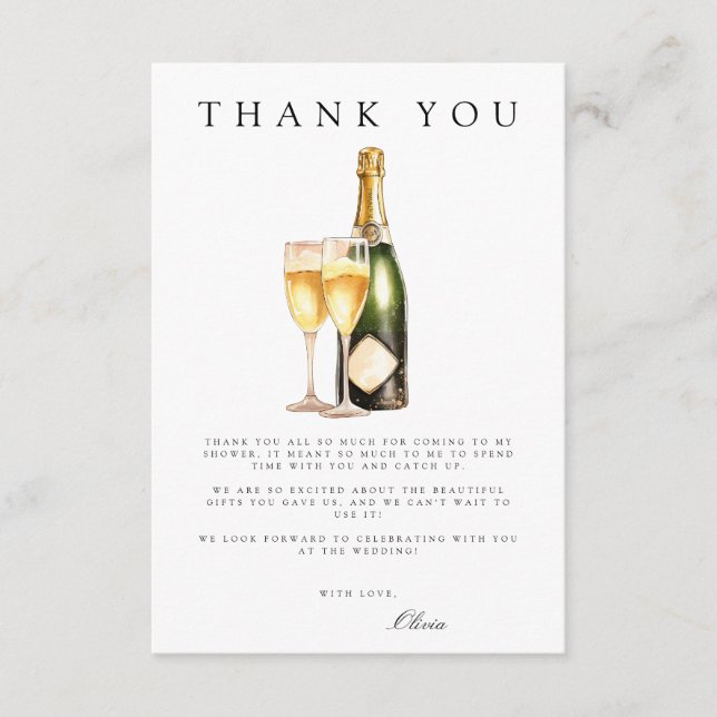 Tarjeta de agradecimiento para Brunch & Bubbly Bri (Anverso)