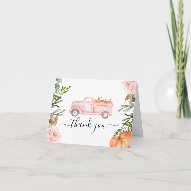 Tarjeta de agradecimiento para calabaza de camión  (Anverso)