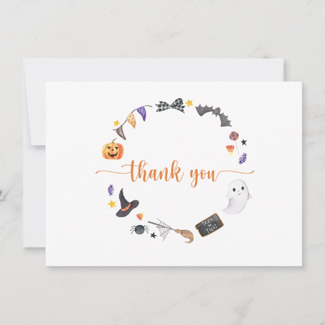 Tarjeta de agradecimiento para calabazas de Hallow (Anverso)