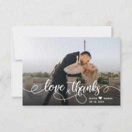 Tarjeta de agradecimiento para caligrafía fotográf