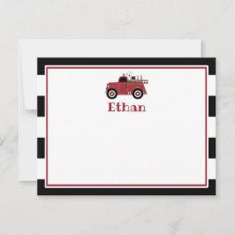 Tarjeta de agradecimiento para camiones de bombero