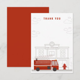 Tarjeta de agradecimiento para camiones de bombero