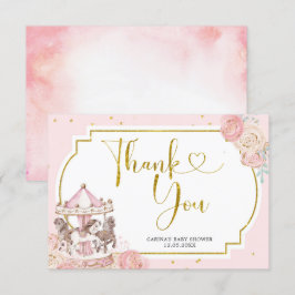 Tarjeta de agradecimiento para carrusel mágico ros