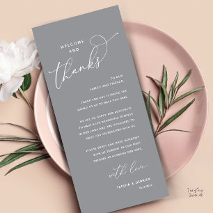 Tarjeta de agradecimiento para cena de boda, Bienv