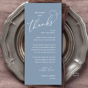 Tarjeta de agradecimiento para cena de boda, Bienv