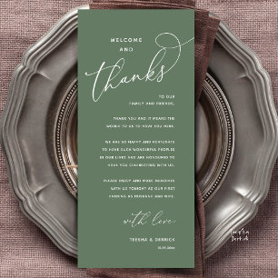 Tarjeta de agradecimiento para cena de boda, Bienv