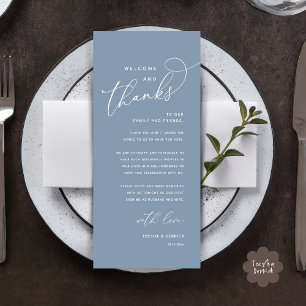Tarjeta de agradecimiento para cena de boda, Bienv