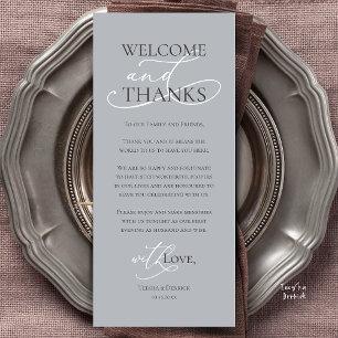 Tarjeta de agradecimiento para cena de boda, Bienv