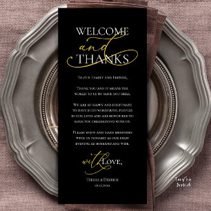 Tarjeta de agradecimiento para cena de boda, Bienv
