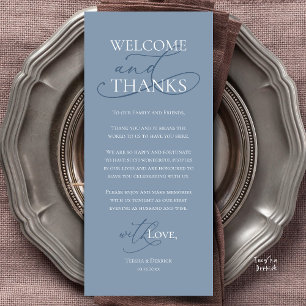Tarjeta de agradecimiento para cena de boda, Bienv
