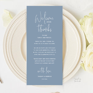 Tarjeta de agradecimiento para cena de boda, Bienv