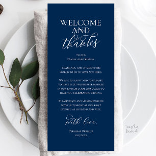 Tarjeta de agradecimiento para cena de boda de bie
