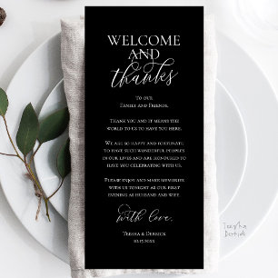 Tarjeta de agradecimiento para cena de boda de bie