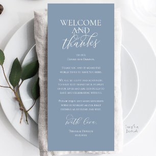 Tarjeta de agradecimiento para cena de boda de bie