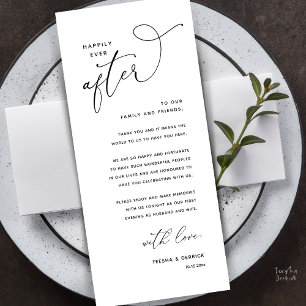 Tarjeta de agradecimiento para cena de boda Felice