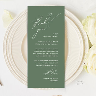 Tarjeta de agradecimiento para cena de boda modern