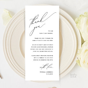 Tarjeta de agradecimiento para cena de boda modern